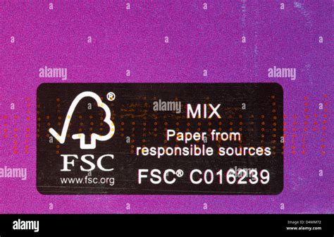 FSC Mix paper from responsible sources logo on purple pink envelope Stock Photo - Alamy