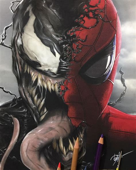 32+ Spiderman And Venom Face Drawing - AllaaAlecija