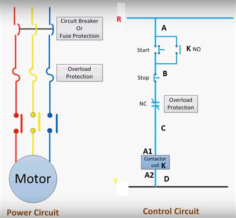 Dol Starter Power And Control Diagram Dol Starter Wiring Con