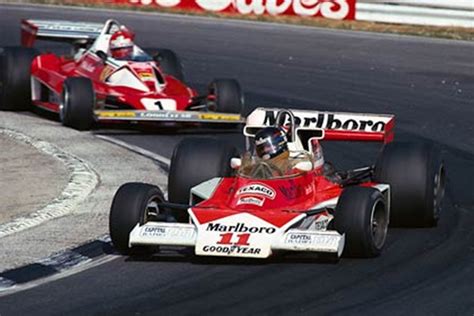 1976_Formula_1_British_Grand_Prix_James_Hunt_Marlboro_McLaren_M23_Cosworth_Niki_Lauda_Ferrari ...