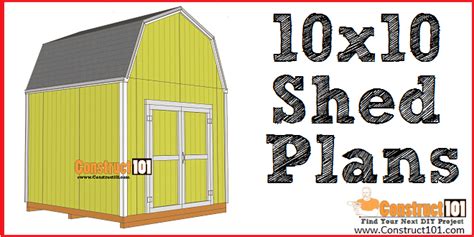 10x10 Shed Plans - Gambrel Shed - PDF Download - Construct101