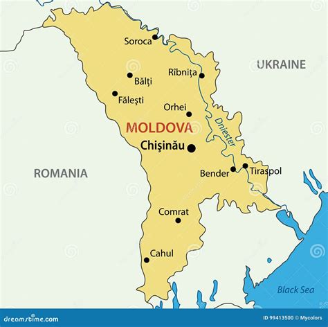 Republic of Moldova - Vector Map Stock Vector - Illustration of town ...