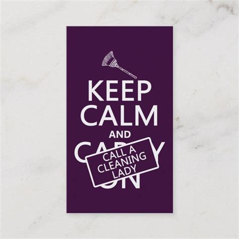 Keep Calm and Call A Cleaning Lady Business Card | Zazzle | Cleaning business cards, Cleaning ...