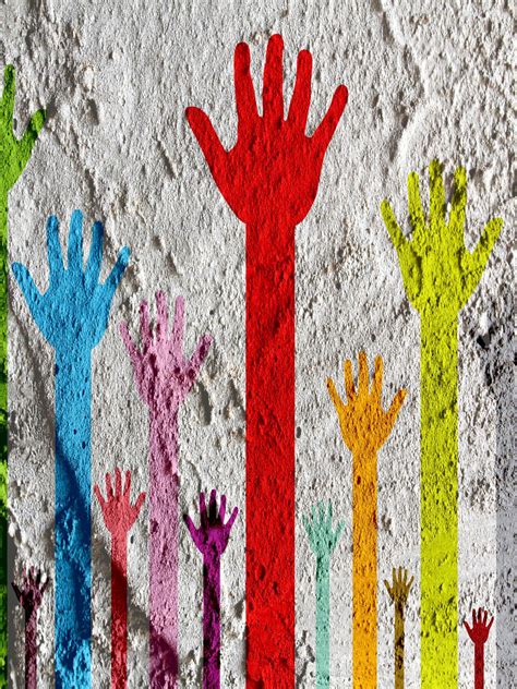 Colorful Silhouette Hands On Cement Wall Free Stock Photo - Public Domain Pictures