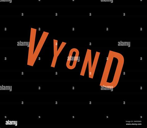 Vyond, rotated logo, black background B Stock Photo - Alamy