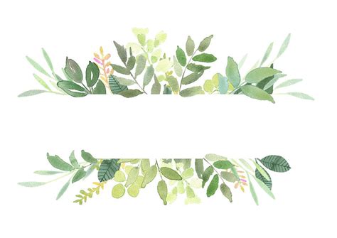 Green Leaves Frames Foliage Clipart, Greenery Wedding Invites, Leaf ...