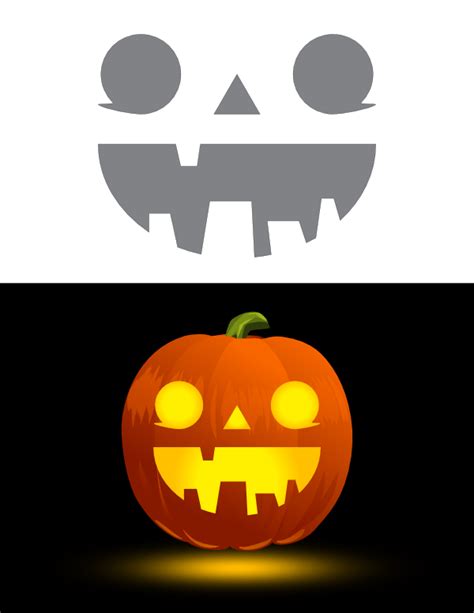 Printable Funny Jack-o'-lantern Face Pumpkin Stencil