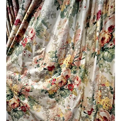 Custom Chintz Curtains in the Style of Ralph Lauren - Set of 6 | Chairish