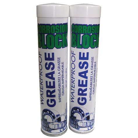 Corrosion Block High Performance Waterproof Grease - (2) 3oz Cartridges - Non-Hazmat, Non ...