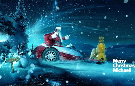 Wallpaper snow, night, Santa Claus images for desktop, section новый год - download