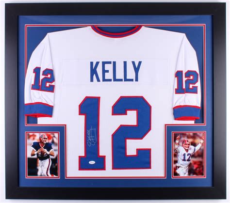 Jim Kelly Signed Bills 31x35 Custom Framed Jersey (JSA COA) | Pristine ...