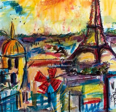 SOLD French Culture Eiffel Tower Streets Under Paris Skies Original pa