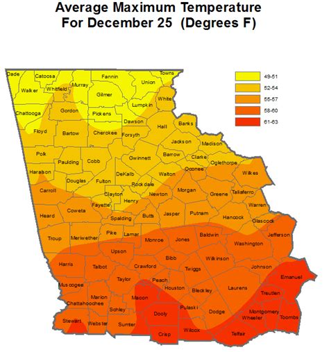 Christmas Climatology for North and Central Georgia