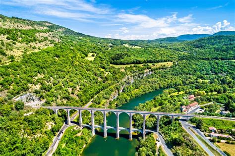 Gorge of the Ain River in France Stock Image - Image of panorama ...