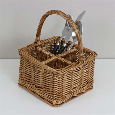 Natural Wicker Cutlery & Condiment Basket - The Basket Company