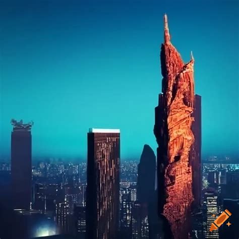 Skyscrapers made of beef jerky on Craiyon