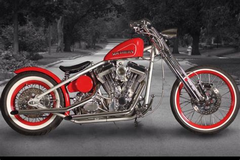 New Custom Red, Springer Front End, Rigid Bobber style Motorcycle