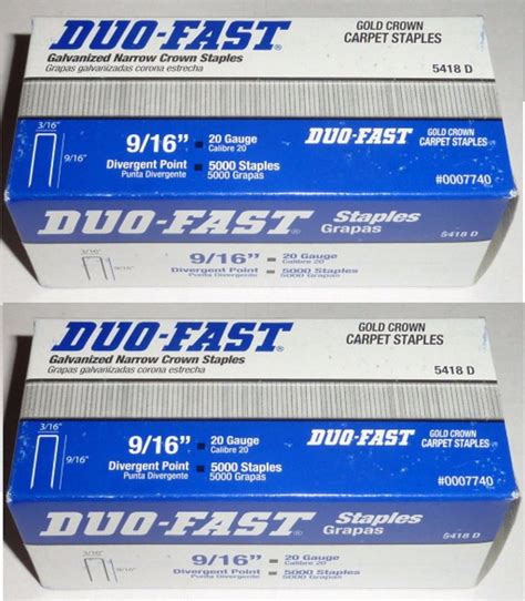 Duo-Fast 5418D Staples 10000 staples Duo-Fast 5418D Staples 9 /16" x 3/16" crown (2 Boxes of ...