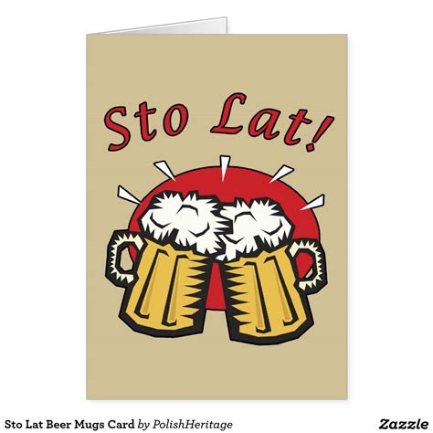 Sto Lat Beer Mugs Card Cheer Tattoo, Dyngus Day, Heritage Gifts, Beer ...