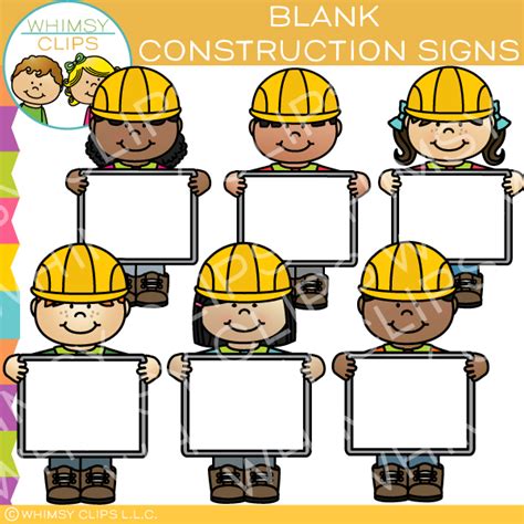 Builders with Blank Signs Clip Art , Images & Illustrations | Whimsy ...