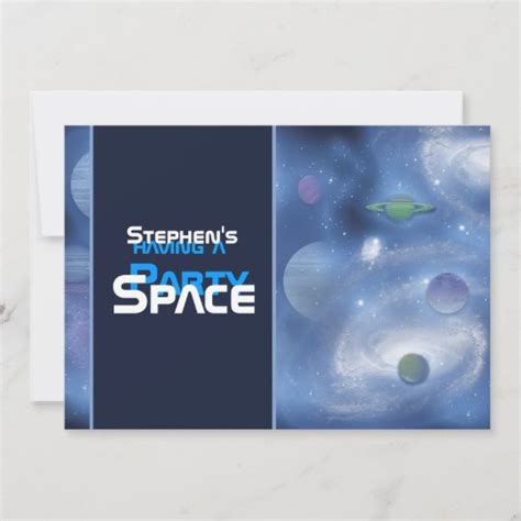 Space theme party invitations - customize template | Zazzle.com