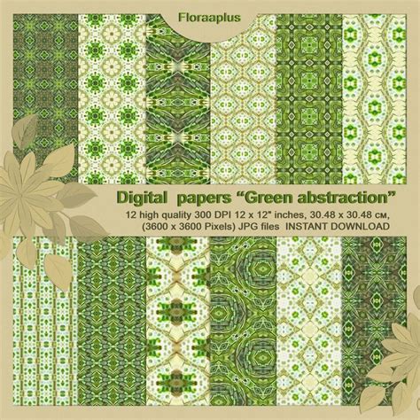 Green digital pattern paper Bright printable scrapbook | Etsy | Digital paper, Printable ...