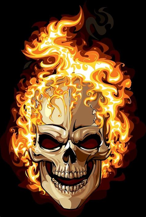 "Fire Skull Ghost Rider" by marviox | Redbubble