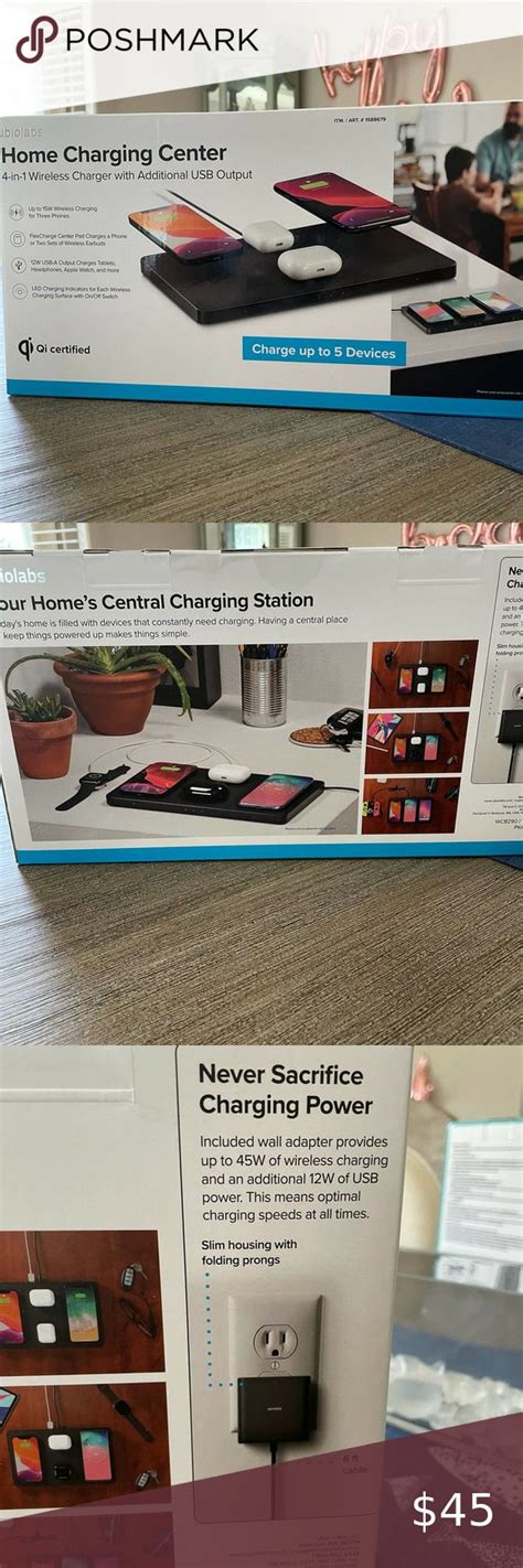 Home Charging Center 4-in-1 Wireless Charger with Additional USB Output