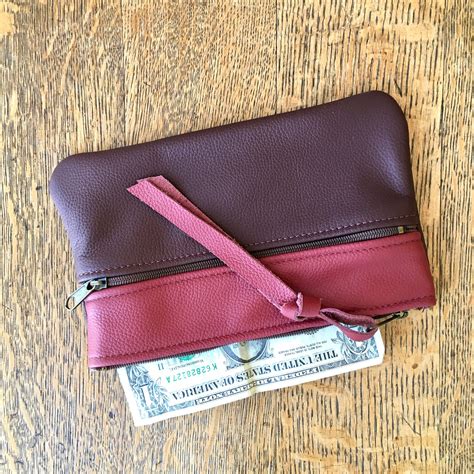 Leather Wallet Slim Zipper Wallet Leather Clutch Leather Phone - Etsy