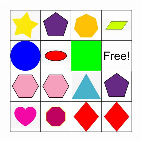 Shapes! Bingo Card