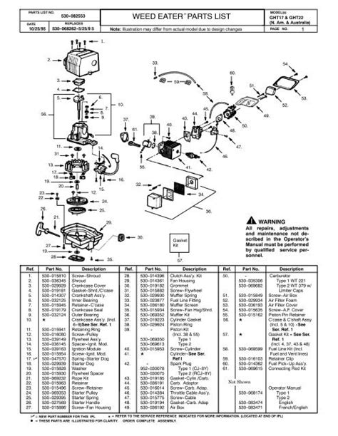 Weed Eater Parts List 530082553 - Barrett Small Engine