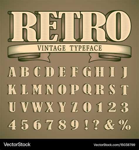 Bold vintage font Royalty Free Vector Image - VectorStock