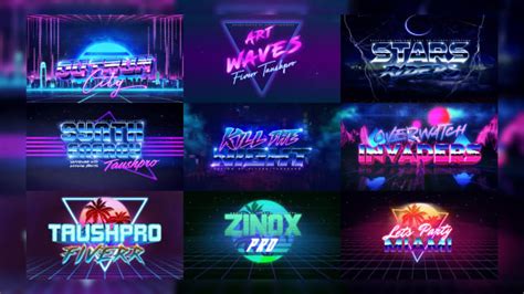 Create 80s retro style neon effects 3d unique logo designs by Taushpro ...