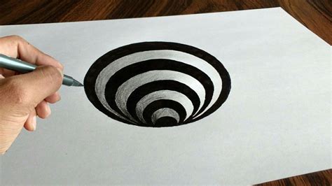 How To Draw A 3D Square Hole : Trick art optical illusion for kids and adults of all ages ...