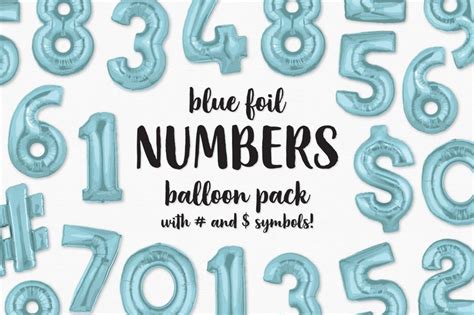 Blue Foil Balloon Numbers Clip Art Blue Numbers Balloon Party Invite ...