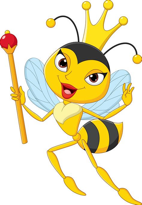 Cartoon Queen Bee holding a scepter 5162113 Vector Art at Vecteezy