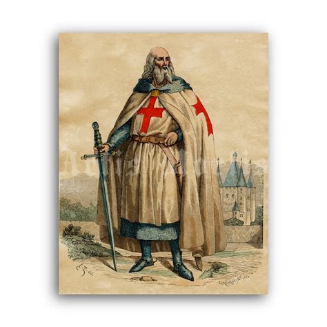 Printable Jacques de Molay - Knight Templar last grand master print