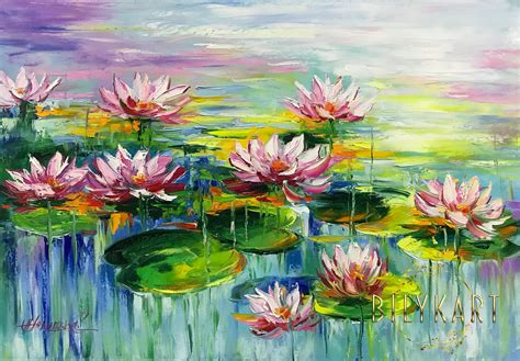 Claude Monet Painting on Canvas Water Lilies Wall Art Lotus - Etsy