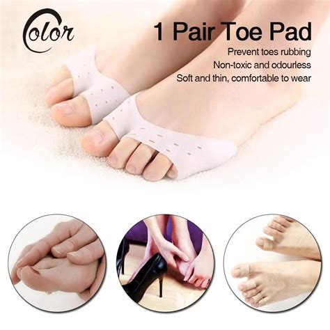 Elastic Open toed Toe Pads Sleeve Forefoot Cushions High Heels Silicone ...