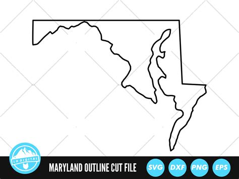 Maryland Outline SVG Files Maryland Cut Files United - Etsy