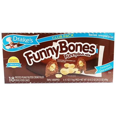 Drake's Funny Bones - Frosted Peanut Butter Creme Filled Devils Food ...