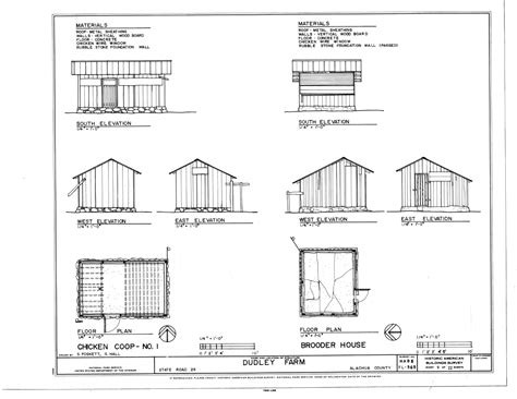 File:Chicken Coop No. 1 and Brooder House - Elevations and Floor Plans - Dudley Farm, Farmhouse ...