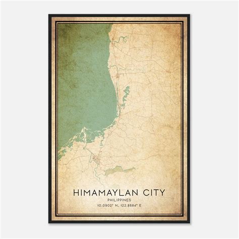 Vintage Himamaylan City Philippines Map Poster, Himamaylan City City Road Wall Art Print ...