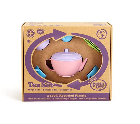 Tea Set with Pink Teapot - Pretend Play Eco Toy (Green Toys) - WordUnited