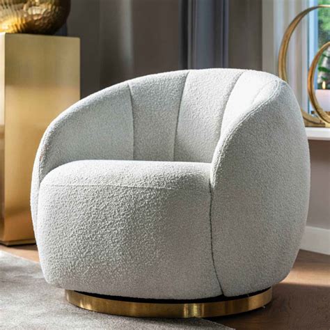 White Swivel Occasional Chair - Juliettes Interiors