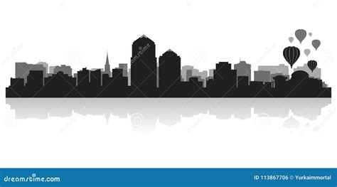 Albuquerque New Mexico City Skyline Silhouette Stock Vector ...