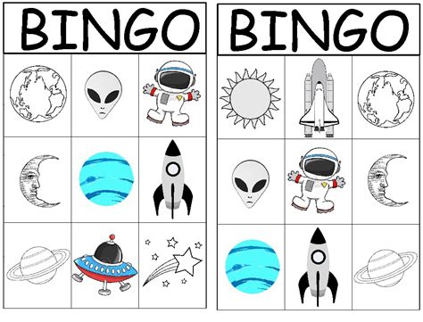 Space Bingo Free Printable