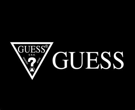 Guess Brand Logo With Name White Symbol Design Clothes Fashion Vector Illustration With Black ...