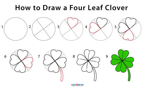 How to Draw a Four Leaf Clover (Step by Step Pictures)