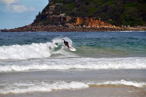 A Woman Surfing at Manly Beach in Sydney Editorial Stock Photo - Image ...